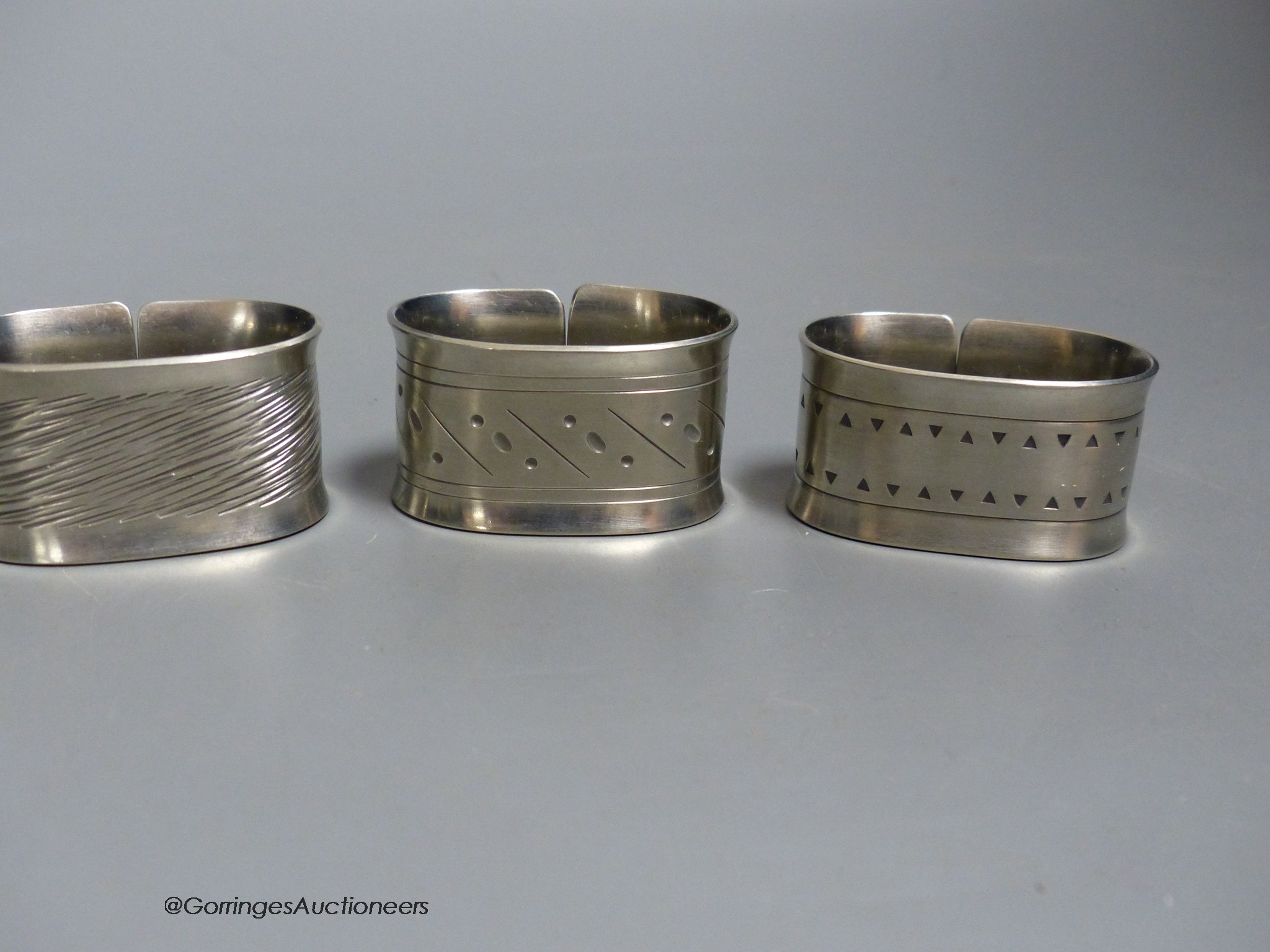 A boxed set of four Georg Jensen napkin rings